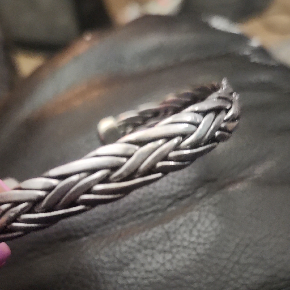 Men's Silver Braided Bracelet